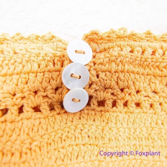 NEW She Made Me Essential High-Waisted Crochet Bikini Bottoms Orange, size L - Picture 9 of 13